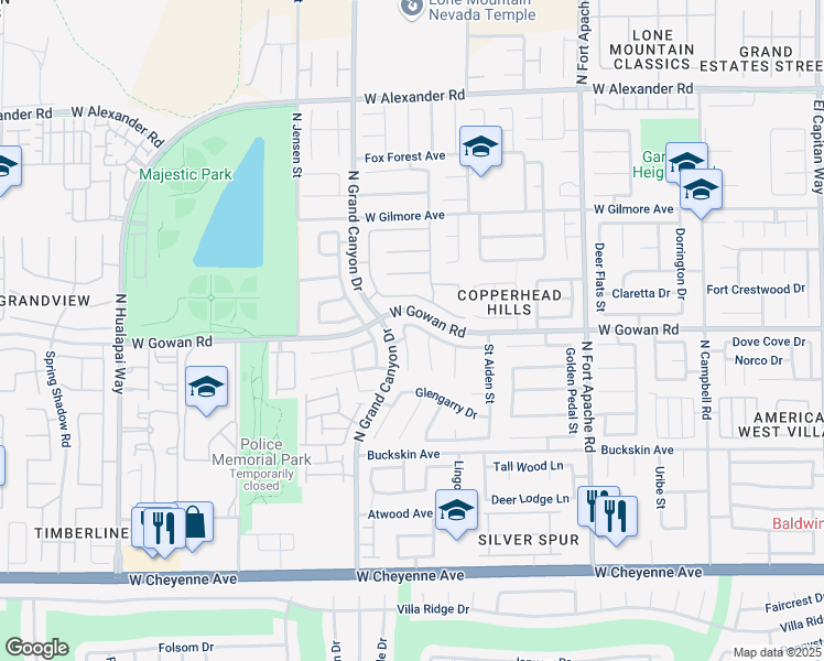 map of restaurants, bars, coffee shops, grocery stores, and more near 9612 West Twelve Pins Drive in Las Vegas