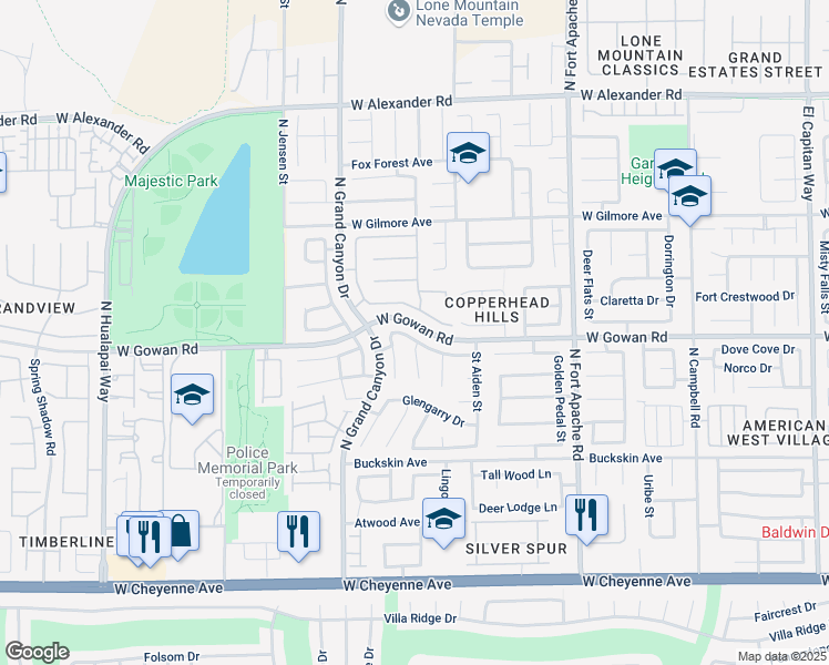 map of restaurants, bars, coffee shops, grocery stores, and more near 9612 West Twelve Pins Drive in Las Vegas