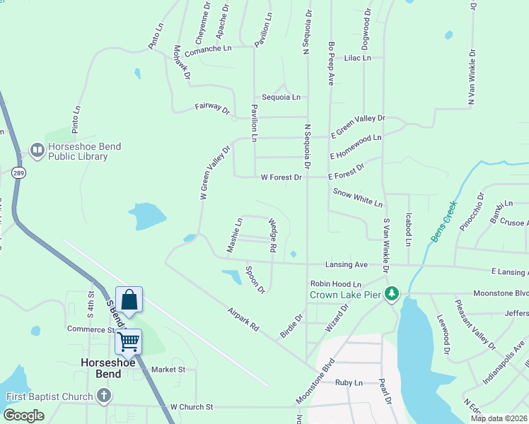 map of restaurants, bars, coffee shops, grocery stores, and more near 205 Wedge Road in Horseshoe Bend