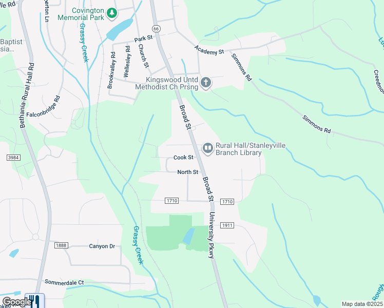map of restaurants, bars, coffee shops, grocery stores, and more near 7176 Broad Street in Rural Hall
