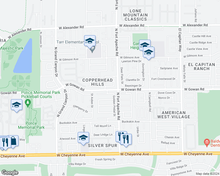map of restaurants, bars, coffee shops, grocery stores, and more near 9317 Mountain Rise Avenue in Las Vegas