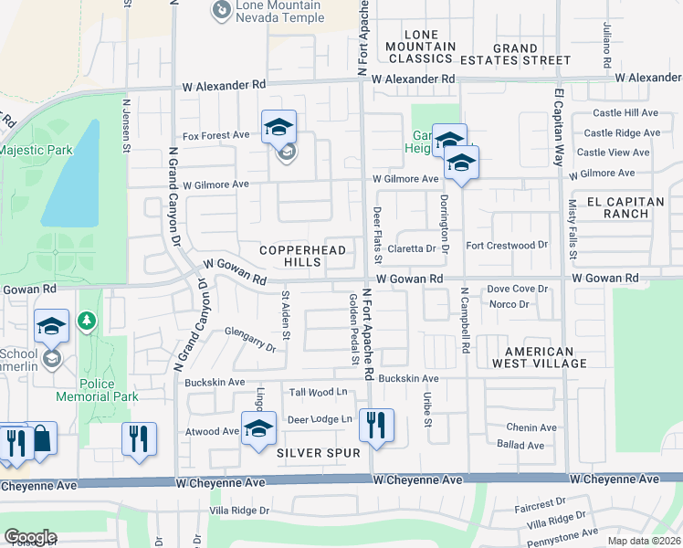 map of restaurants, bars, coffee shops, grocery stores, and more near 9317 Mountain Rise Avenue in Las Vegas