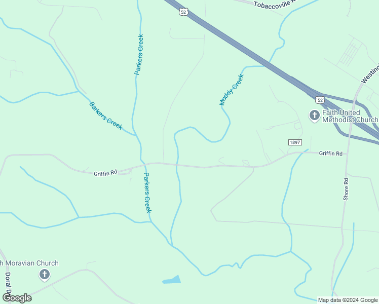 map of restaurants, bars, coffee shops, grocery stores, and more near 2215 Griffin Road in Rural Hall