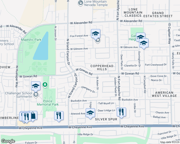 map of restaurants, bars, coffee shops, grocery stores, and more near 9513 Kelly Creek Avenue in Las Vegas