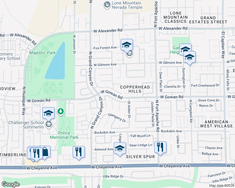 map of restaurants, bars, coffee shops, grocery stores, and more near 9612 West Twelve Pins Drive in Las Vegas
