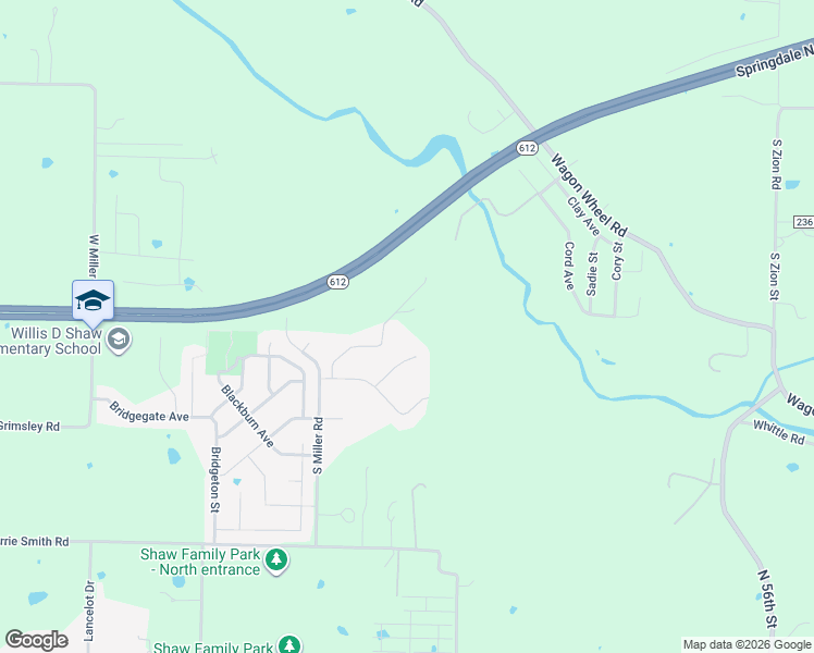 map of restaurants, bars, coffee shops, grocery stores, and more near 4569 Gibson Street in Springdale