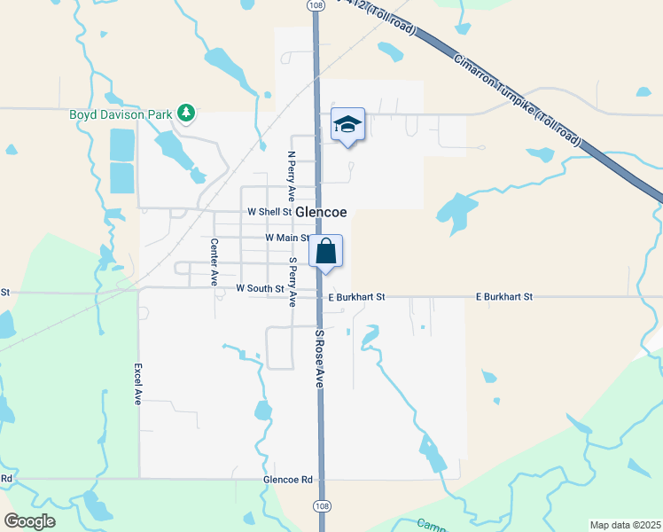 map of restaurants, bars, coffee shops, grocery stores, and more near 203 South Rose Avenue in Glencoe