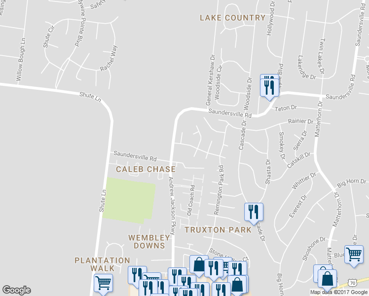 map of restaurants, bars, coffee shops, grocery stores, and more near 1008 Wyntergrace Farm Road in Nashville