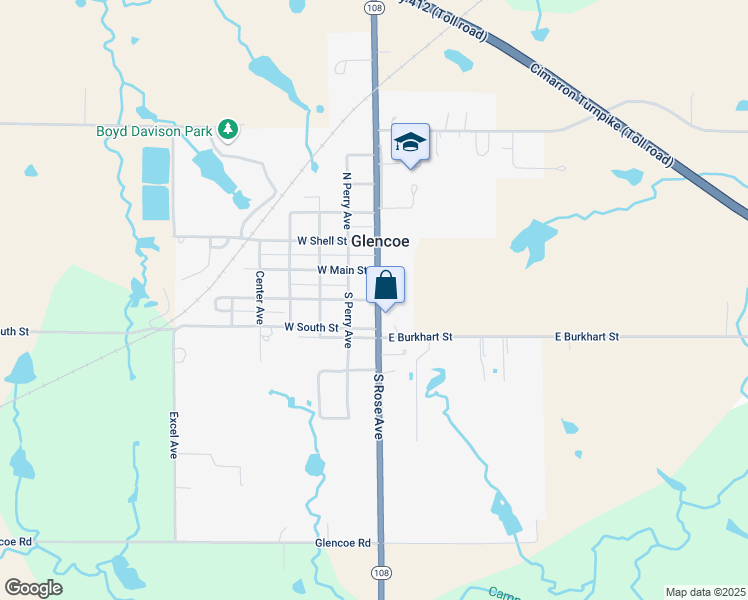 map of restaurants, bars, coffee shops, grocery stores, and more near 203 South Rose Avenue in Glencoe