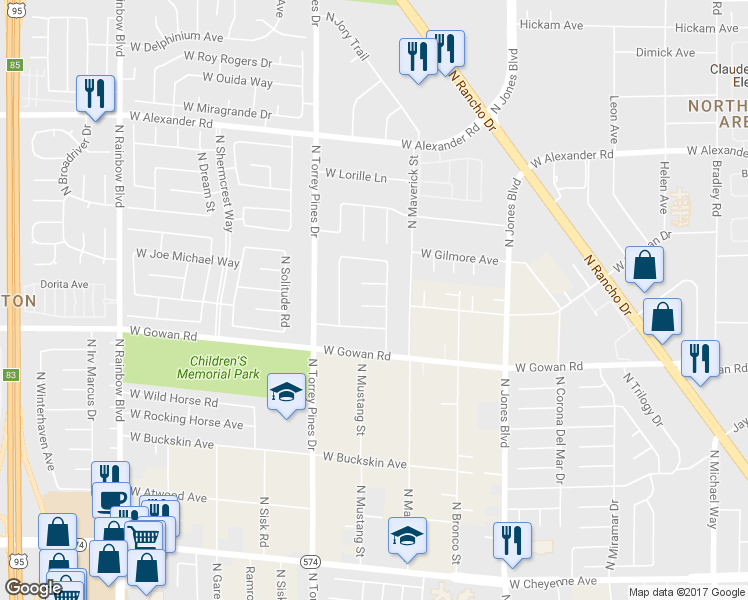 map of restaurants, bars, coffee shops, grocery stores, and more near 6308 West Morning Glen Circle in Las Vegas