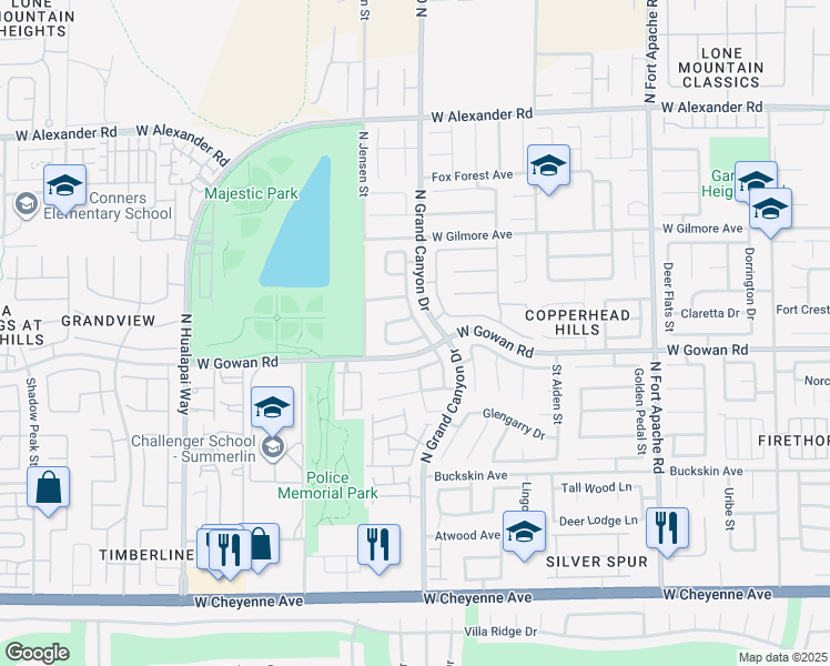 map of restaurants, bars, coffee shops, grocery stores, and more near 9700 Leberger Ave in Las Vegas