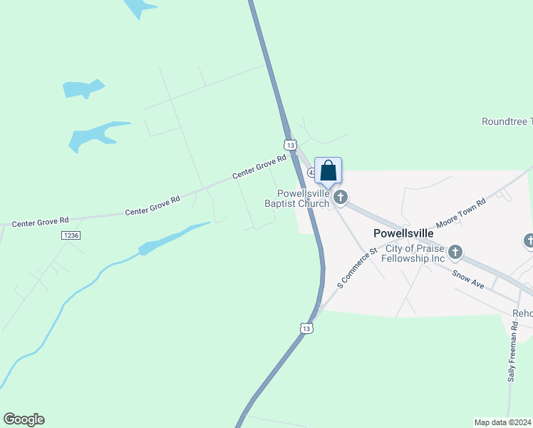 map of restaurants, bars, coffee shops, grocery stores, and more near 120 Faison Street in Ahoskie