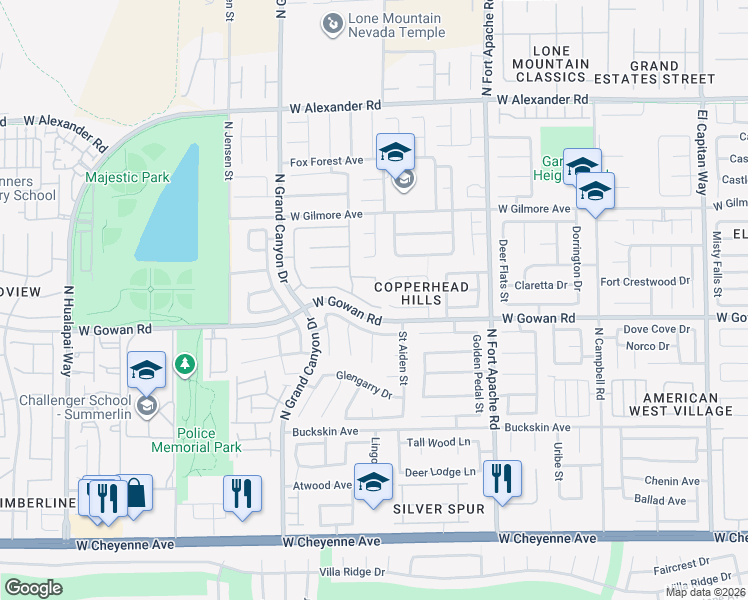 map of restaurants, bars, coffee shops, grocery stores, and more near 9512 Kelly Creek Avenue in Las Vegas