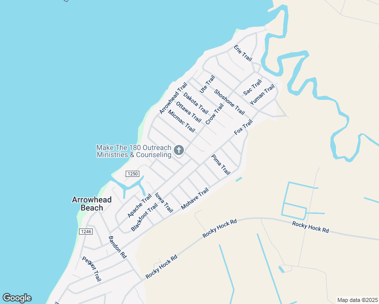map of restaurants, bars, coffee shops, grocery stores, and more near 205 Cherokee Trail in Edenton