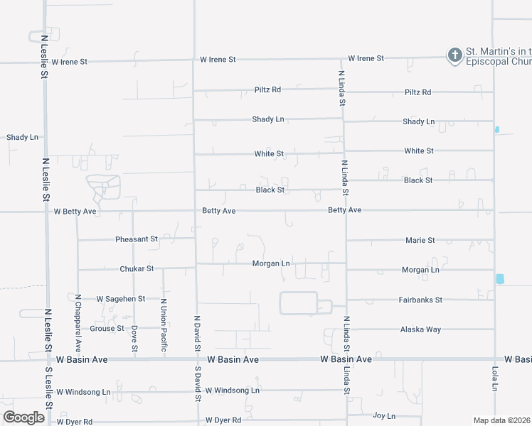 map of restaurants, bars, coffee shops, grocery stores, and more near 1271 Betty Avenue in Pahrump
