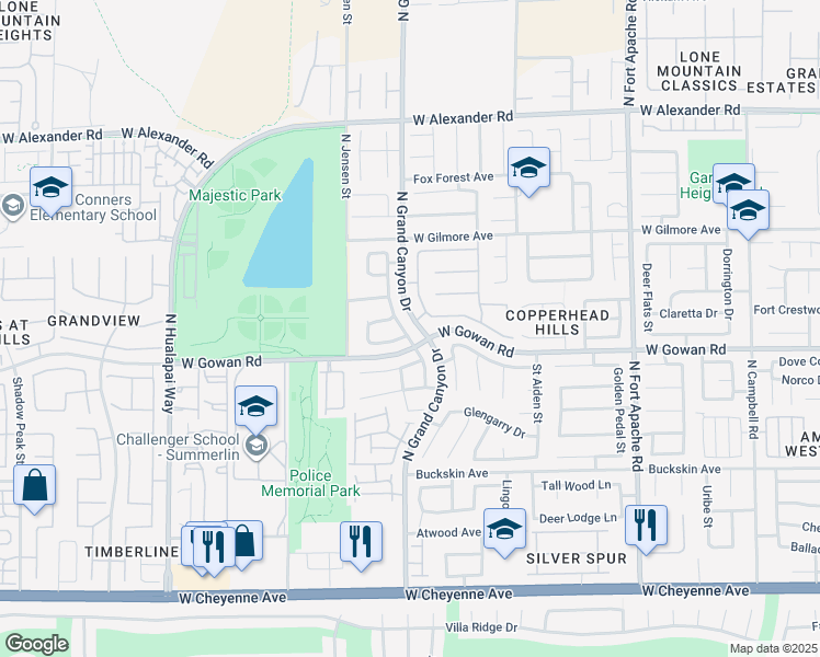 map of restaurants, bars, coffee shops, grocery stores, and more near 9700 Leberger Avenue in Las Vegas