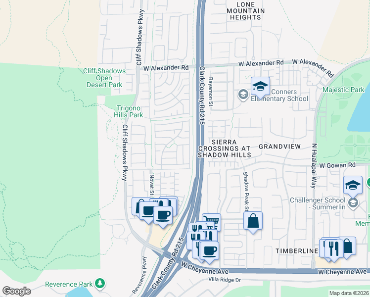 map of restaurants, bars, coffee shops, grocery stores, and more near 3648 Breman Street in Las Vegas