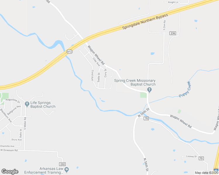 map of restaurants, bars, coffee shops, grocery stores, and more near 5654 Cord Avenue in Springdale
