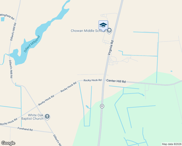 map of restaurants, bars, coffee shops, grocery stores, and more near 2807 Virginia Road in Chowan