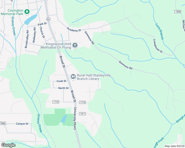 map of restaurants, bars, coffee shops, grocery stores, and more near 6941 Blenheim Court in Rural Hall