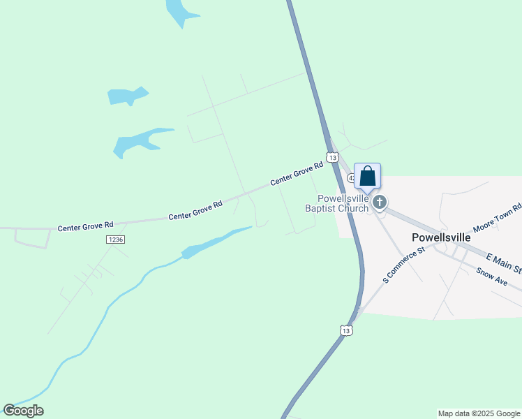 map of restaurants, bars, coffee shops, grocery stores, and more near 131 Center Grove Road in Ahoskie