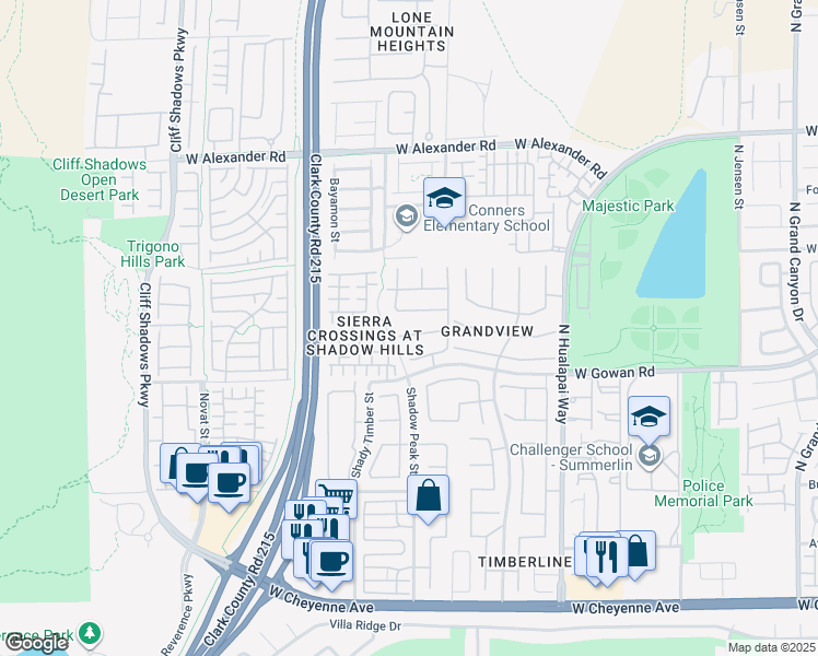 map of restaurants, bars, coffee shops, grocery stores, and more near 10332 George Hart Court in Las Vegas