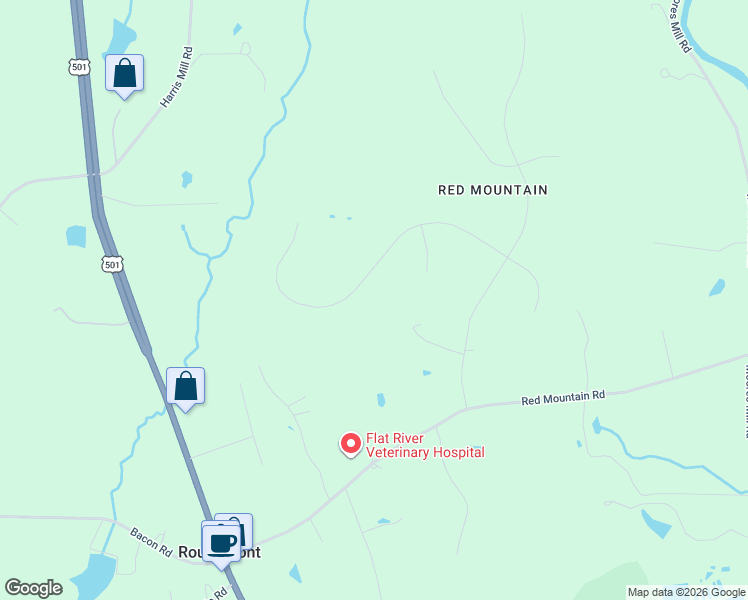 map of restaurants, bars, coffee shops, grocery stores, and more near 202 Equestrian Chase in Rougemont