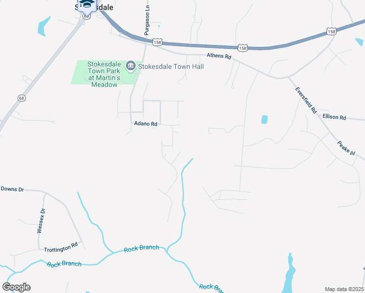 map of restaurants, bars, coffee shops, grocery stores, and more near 8009 Helison Court in Stokesdale