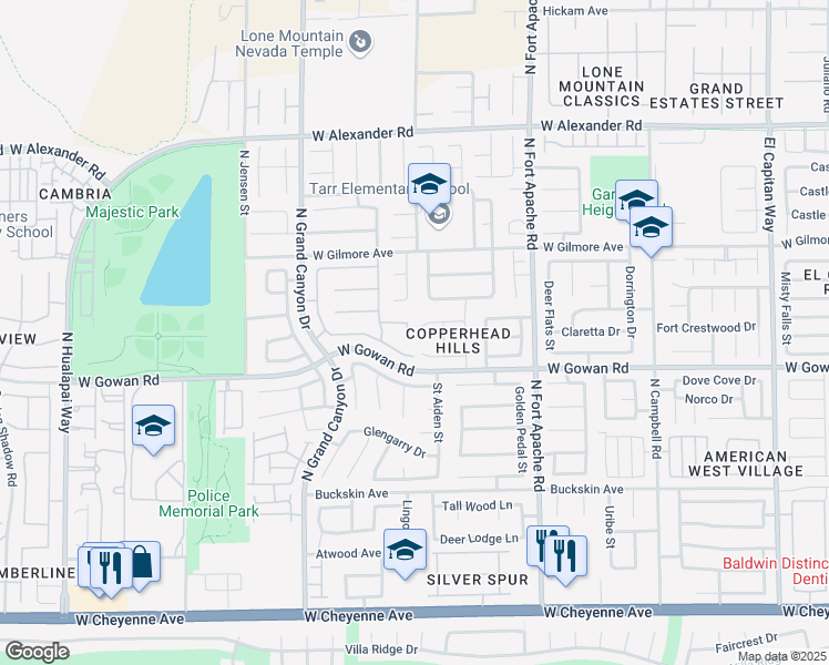 map of restaurants, bars, coffee shops, grocery stores, and more near 9512 Chanticleer Court in Las Vegas