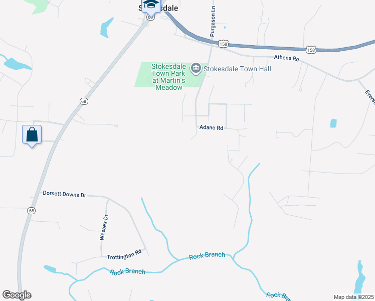 map of restaurants, bars, coffee shops, grocery stores, and more near 8128 Simon Drive in Stokesdale