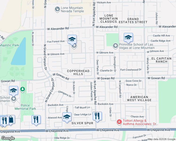 map of restaurants, bars, coffee shops, grocery stores, and more near 9353 Warm Waters Avenue in Las Vegas