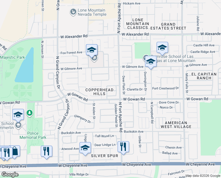 map of restaurants, bars, coffee shops, grocery stores, and more near 9353 Warm Waters Avenue in Las Vegas