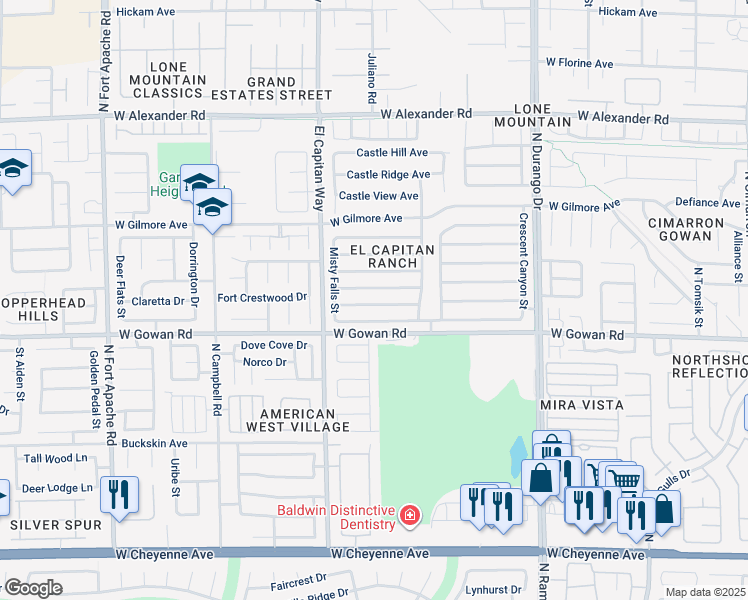 map of restaurants, bars, coffee shops, grocery stores, and more near 8740 Harvest Valley Avenue in Las Vegas