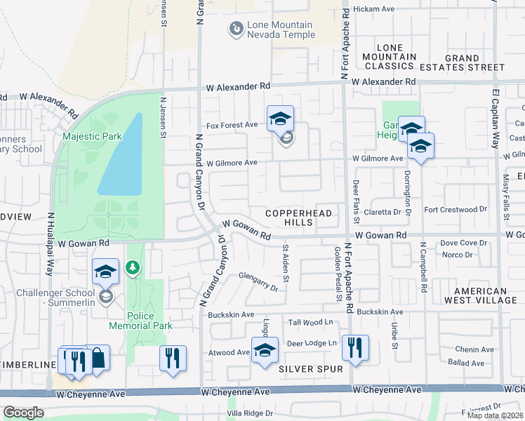 map of restaurants, bars, coffee shops, grocery stores, and more near 9505 Walking Spirit Court in Las Vegas