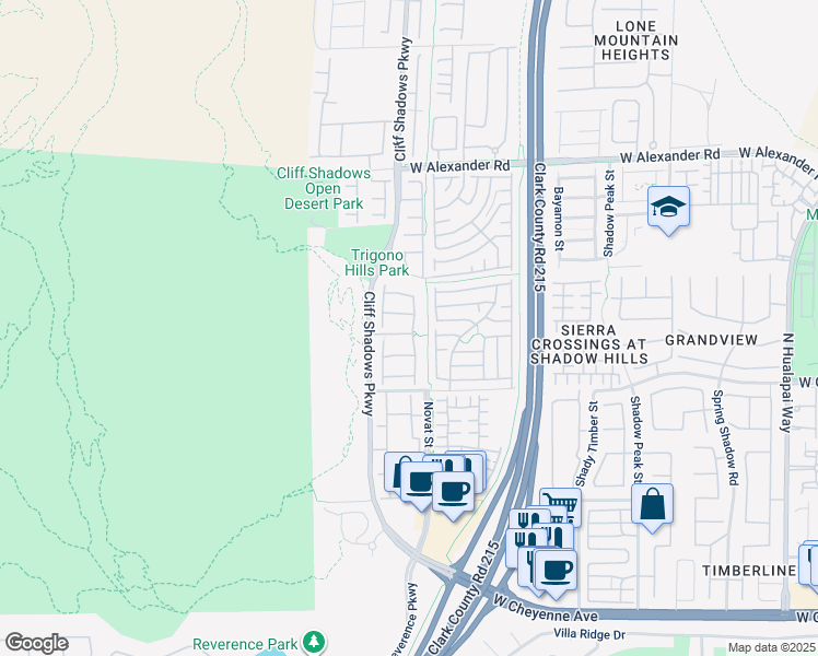 map of restaurants, bars, coffee shops, grocery stores, and more near 10630 Lunar Crest Avenue in Las Vegas