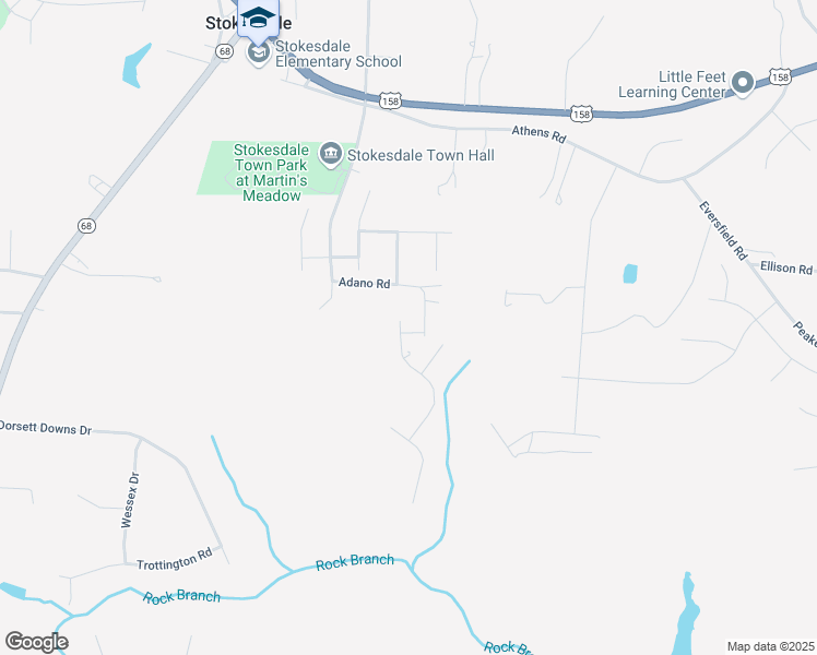 map of restaurants, bars, coffee shops, grocery stores, and more near 8110 Manakel Drive in Stokesdale