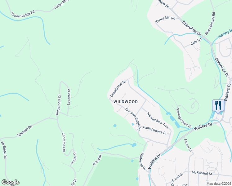 map of restaurants, bars, coffee shops, grocery stores, and more near 1636 Cordell Hull Drive in Morristown