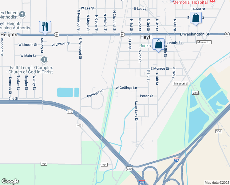 map of restaurants, bars, coffee shops, grocery stores, and more near 813 Driftwood Estates in Hayti