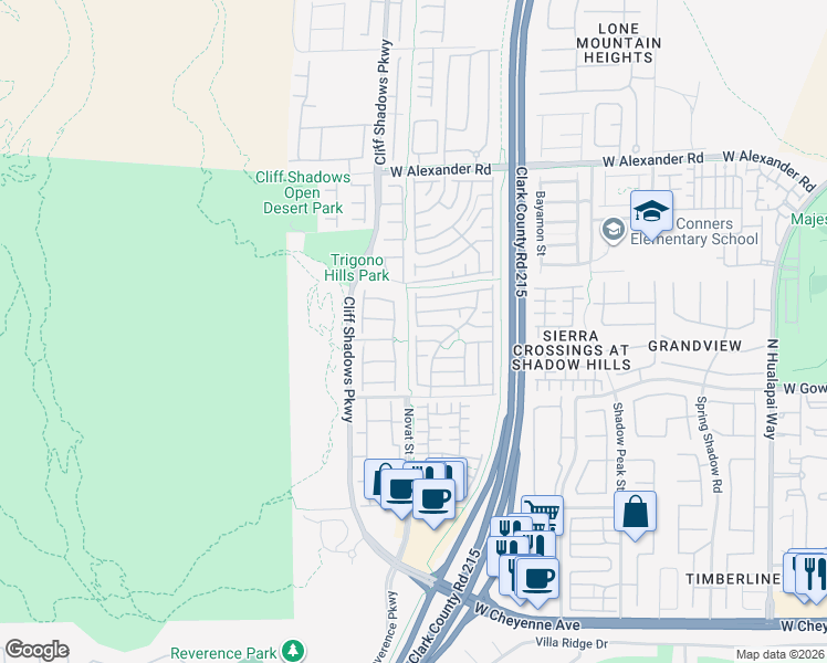 map of restaurants, bars, coffee shops, grocery stores, and more near 3713 Metter Street in Las Vegas
