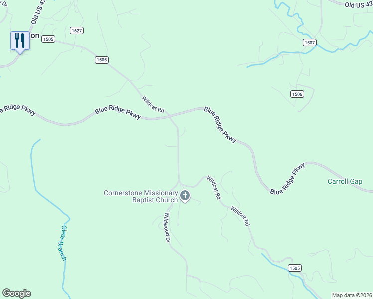 map of restaurants, bars, coffee shops, grocery stores, and more near 1013 Wildcat Road in Watauga County