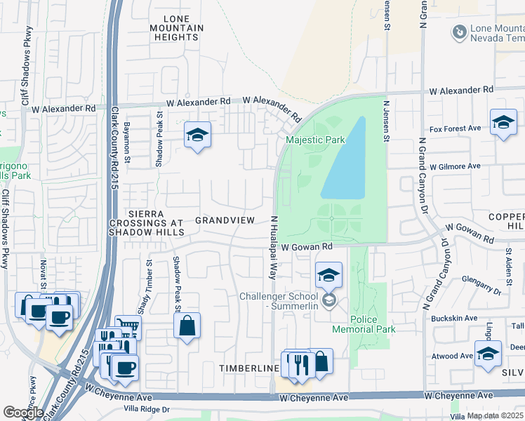 map of restaurants, bars, coffee shops, grocery stores, and more near 10125 James Harbin Avenue in Las Vegas
