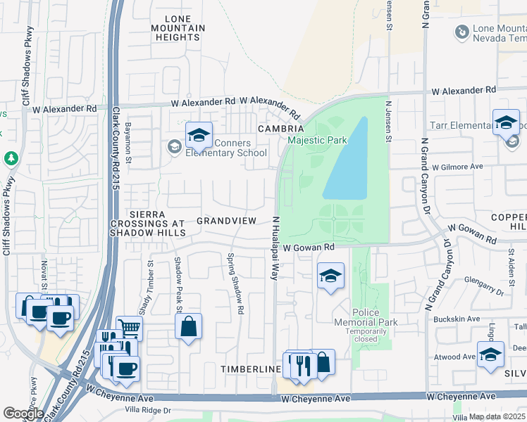 map of restaurants, bars, coffee shops, grocery stores, and more near 10125 James Harbin Avenue in Las Vegas