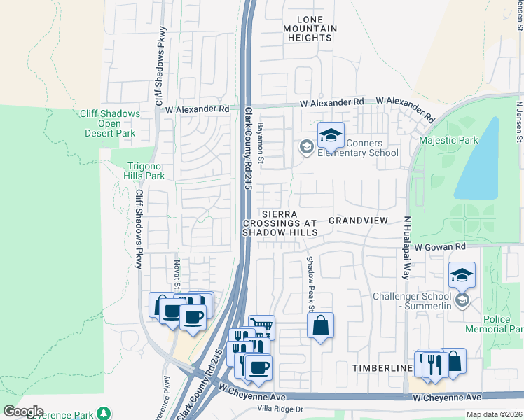 map of restaurants, bars, coffee shops, grocery stores, and more near 3696 Poker Hand Court in Las Vegas