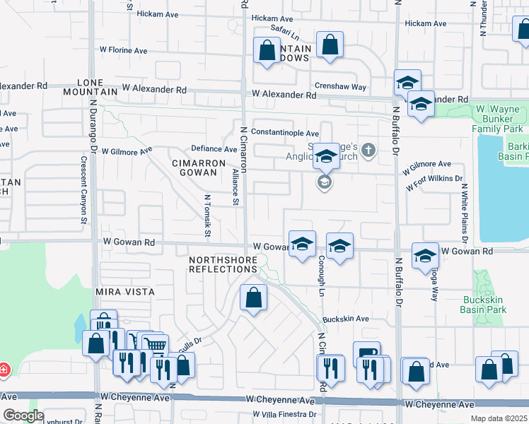 map of restaurants, bars, coffee shops, grocery stores, and more near 3685 Julius Court in Las Vegas