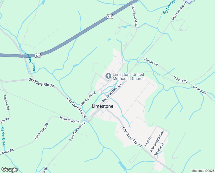 map of restaurants, bars, coffee shops, grocery stores, and more near 162 Opie Arnold Road in Limestone