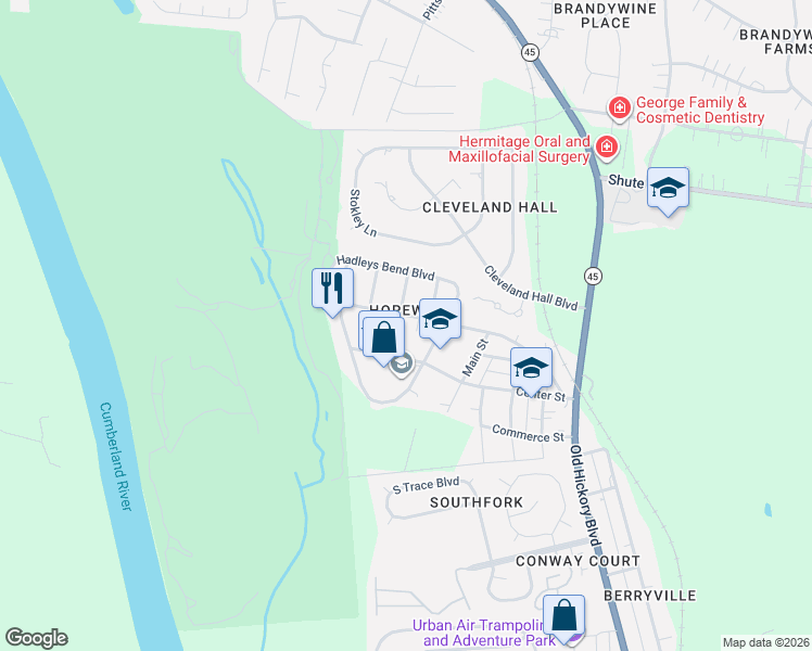 map of restaurants, bars, coffee shops, grocery stores, and more near 318 Capital Street in Nashville