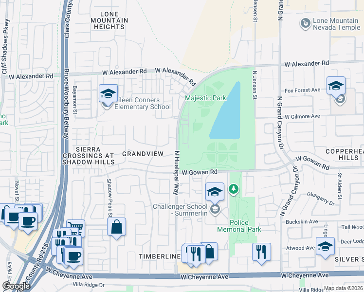 map of restaurants, bars, coffee shops, grocery stores, and more near 3723 Brilliant Sunset Street in Las Vegas