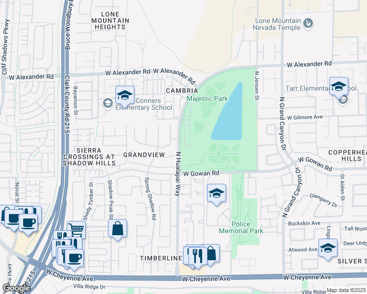 map of restaurants, bars, coffee shops, grocery stores, and more near 10083 Vibrant Moon Ave in Las Vegas