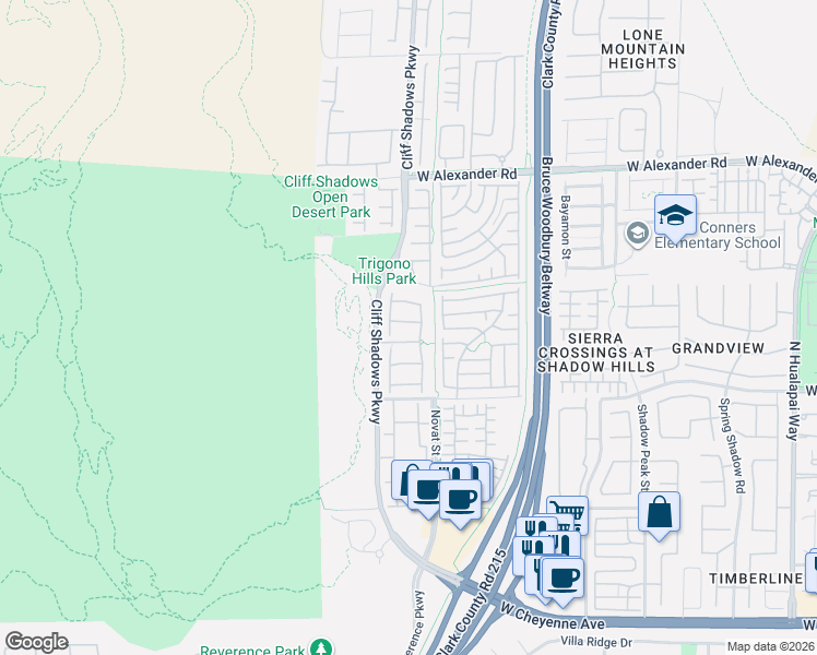 map of restaurants, bars, coffee shops, grocery stores, and more near 10634 Solar Hawk Avenue in Las Vegas