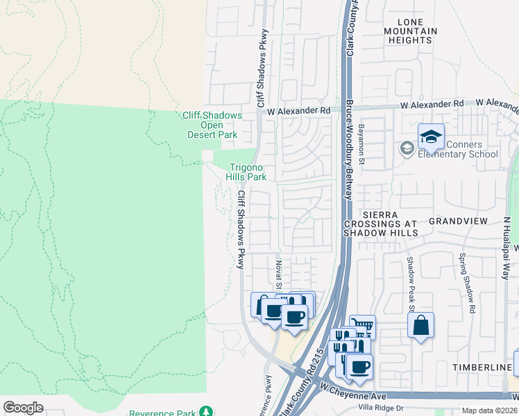 map of restaurants, bars, coffee shops, grocery stores, and more near 10647 Solar Hawk Avenue in Las Vegas
